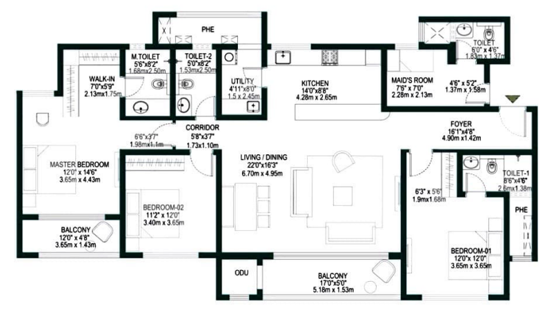 Godrej Park Retreat 4 BHK LUXE Floorplan